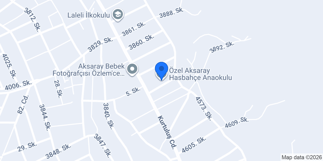 Özel Aksaray Hasbahçe Anaokulu konumu