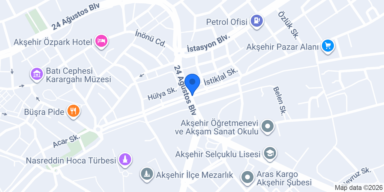 AKŞEHİR ÇARŞI AVM konumu