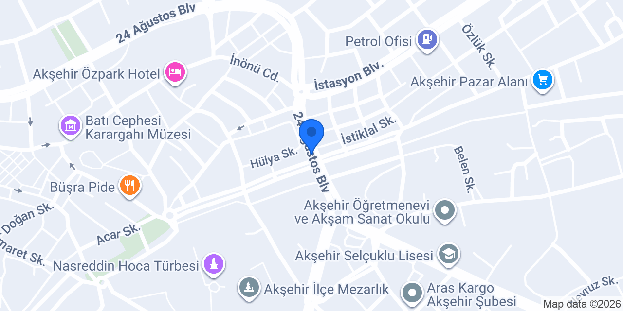 DEDEMİN YERİ AKŞEHİR konumu