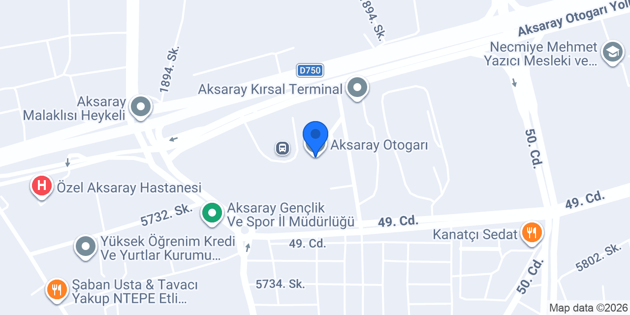 Aksaray Otogarı konumu
