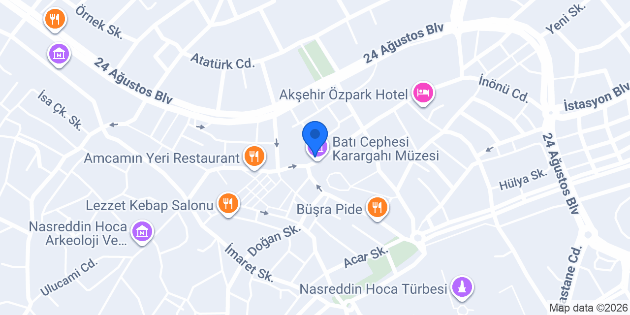 Batı Cephesi Karargahı Müzesi konumu