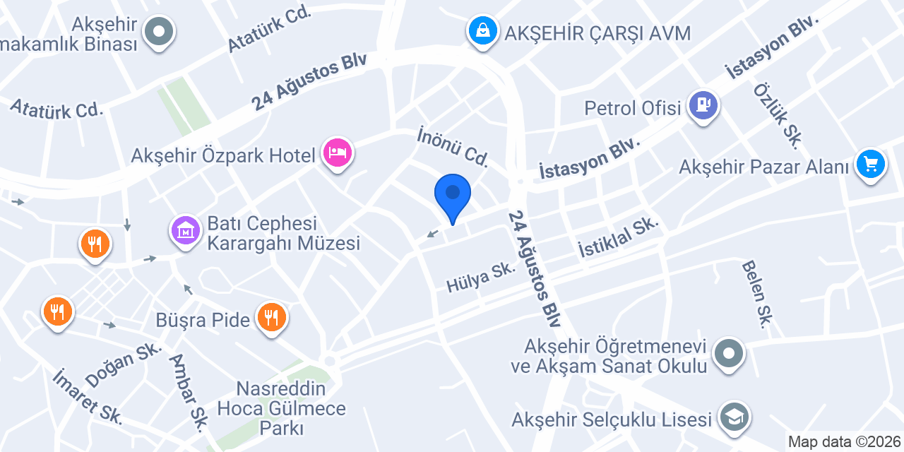AKŞEHİR ARAS VİNÇ-MANITOU-FORKLİFT & YAPI konumu
