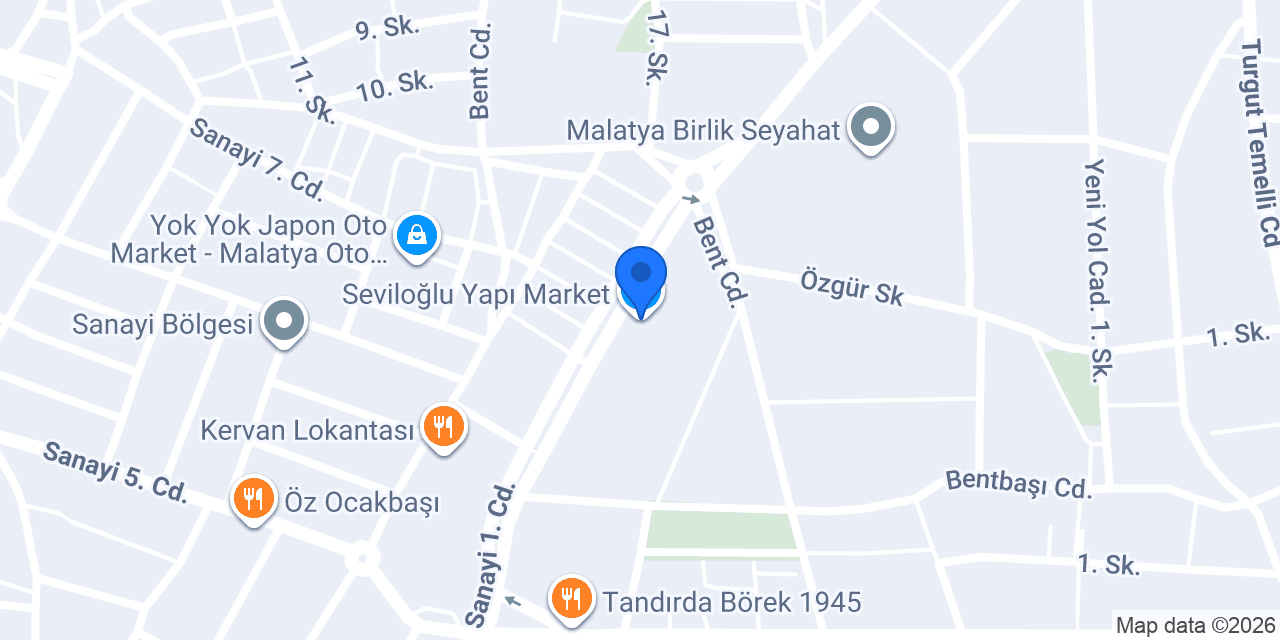 Seviloğlu Yapı Market konumu