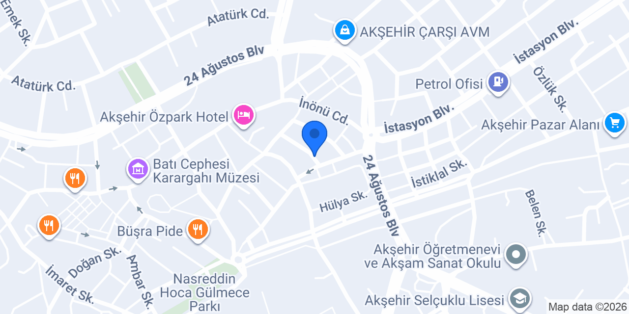 As elektronik Akşehir konumu