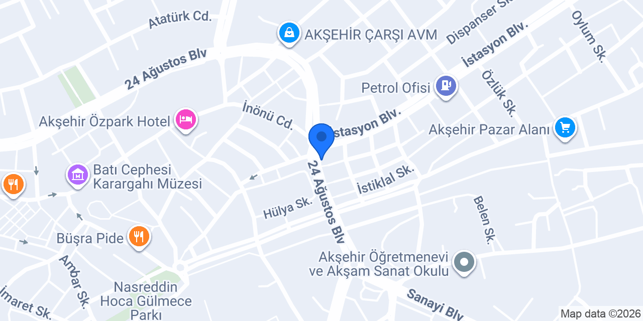 Karaca Home Akşehir konumu