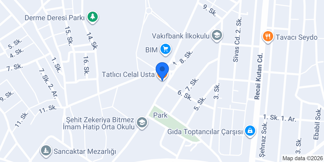 Tatlıcı Celal Usta konumu