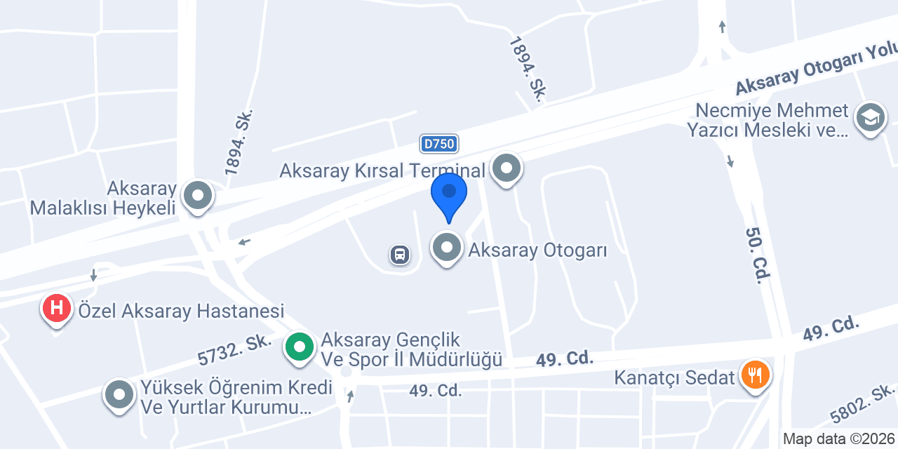 AKSARAY TERMİNAL TAKSİ konumu