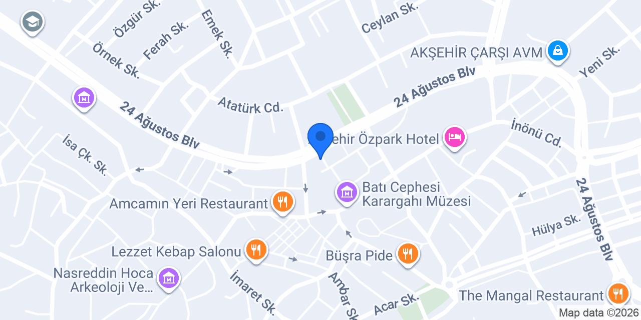 Akşehir Masaj Salonu Vip Plus konumu