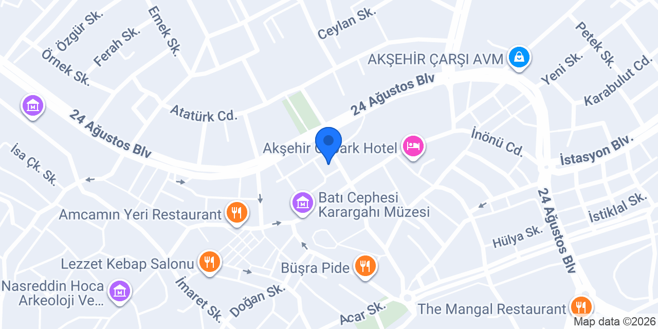 Lüks Akşehir Emlak konumu