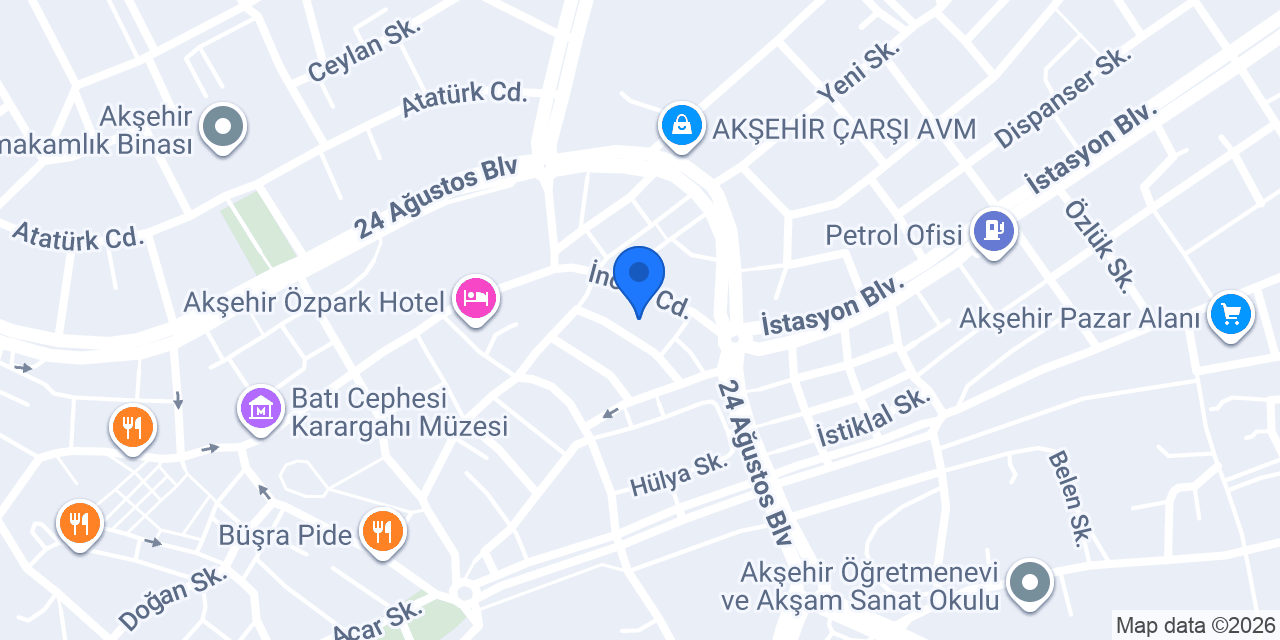 Domino's Pizza Konya Akşehir konumu