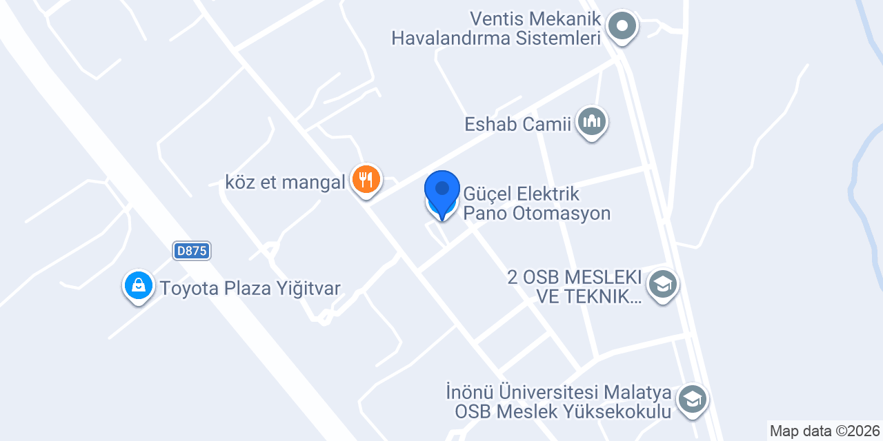 Güçel Elektrik Pano Otomasyon konumu