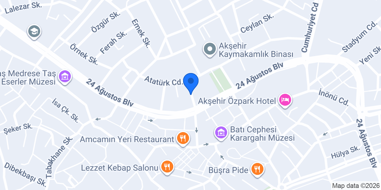 Akşehir Çifte Kumru konumu
