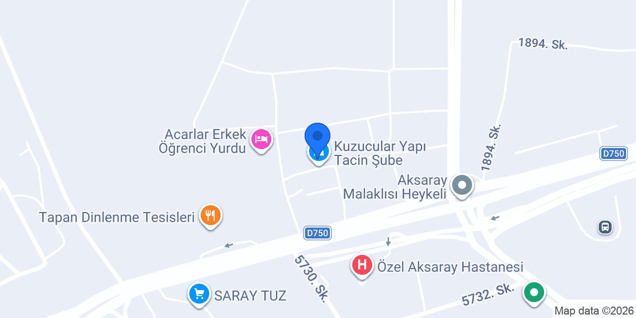 Kuzucular Yapı Tacin Şube konumu