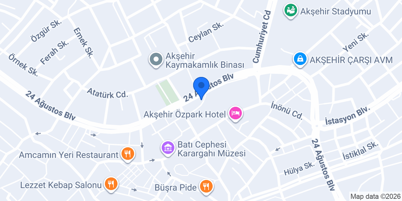 Çınar Otomotiv konumu