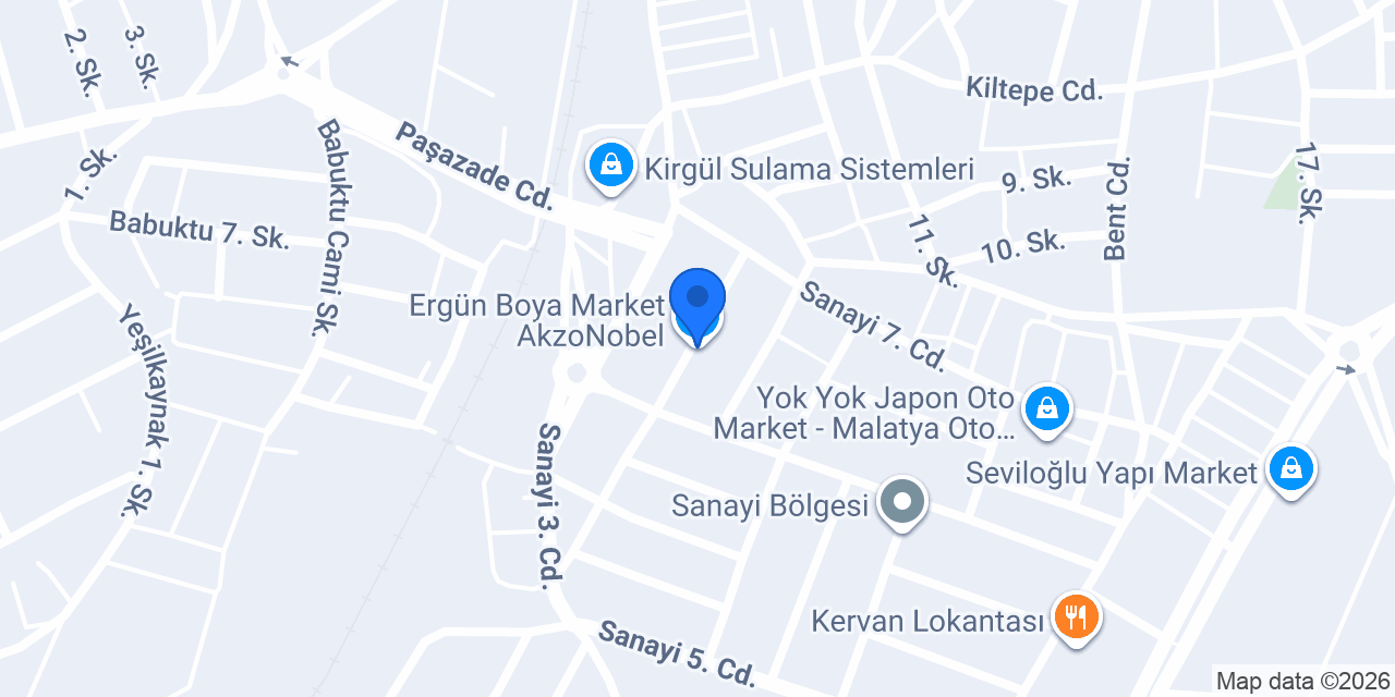 Ergün Boya Market AkzoNobel konumu