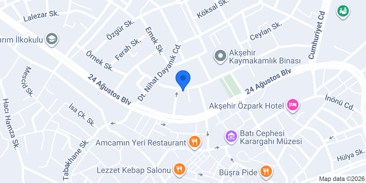 Akşehir Diyetisyen Merve KARASU LALA konumu