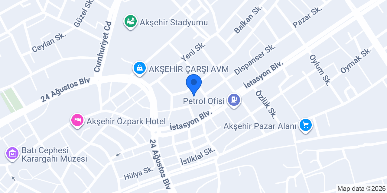 Akşehir Nasreddin Hoca İlkokulu konumu