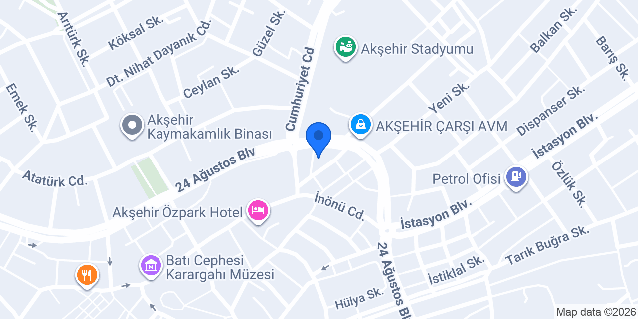 Akşehir 1. Noterliği konumu