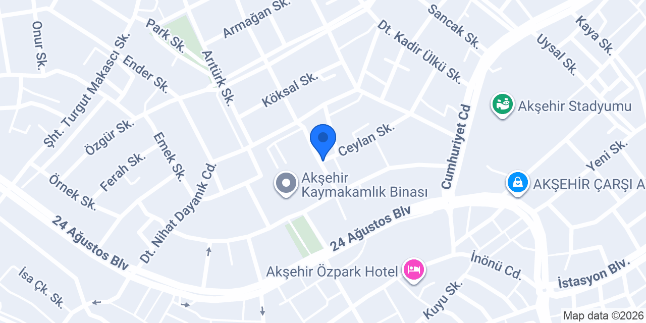 Akşehir Adliyesi konumu