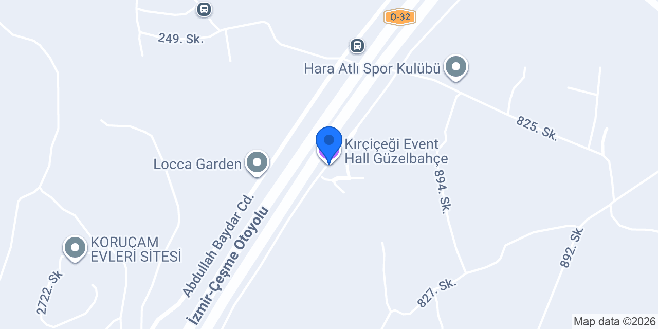 Kırçiçeği Event Hall Güzelbahçe konumu