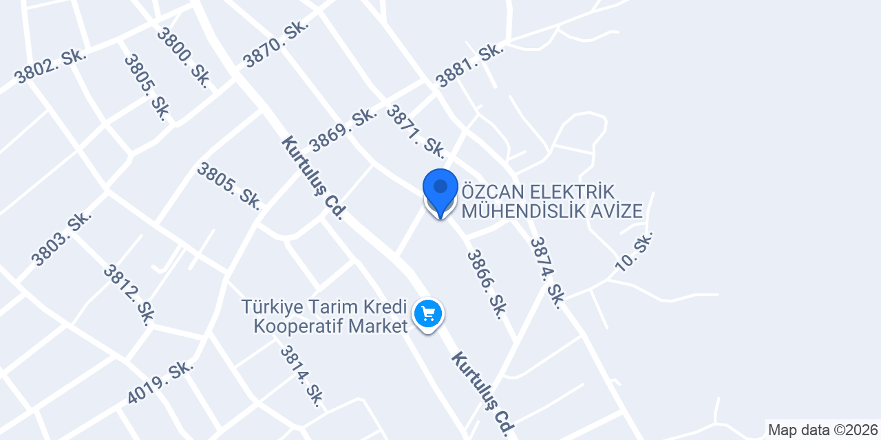 ÖZCAN ELEKTRİK MÜHENDİSLİK AVİZE konumu