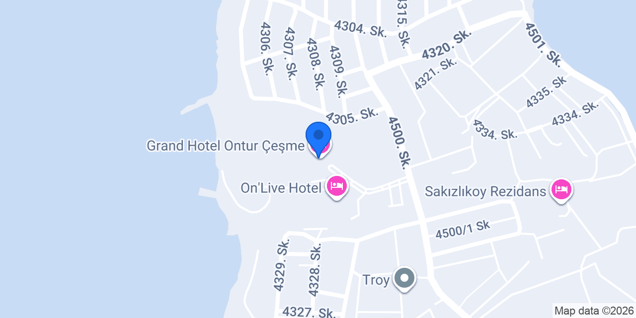 Grand Hotel Ontur Çeşme konumu