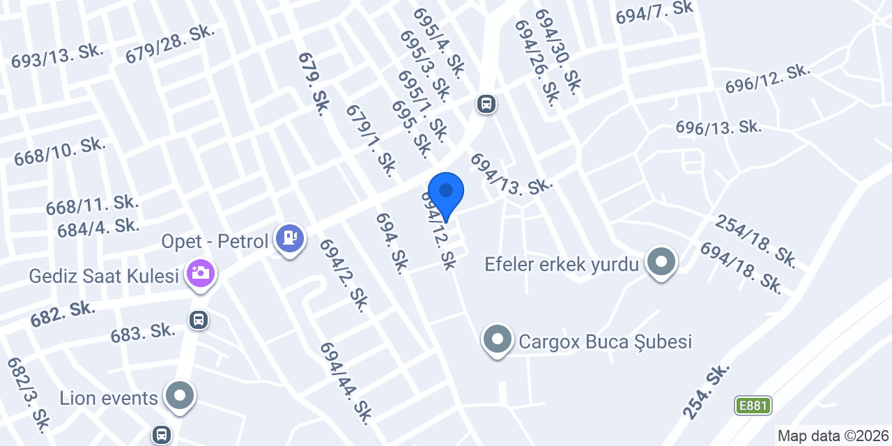 Aras Kargo Yenigün Şubesi konumu