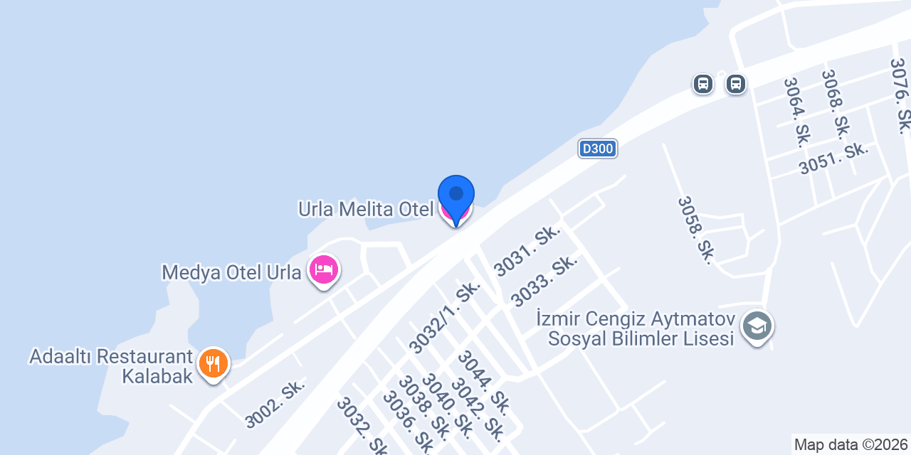 Urla Melita Otel konumu