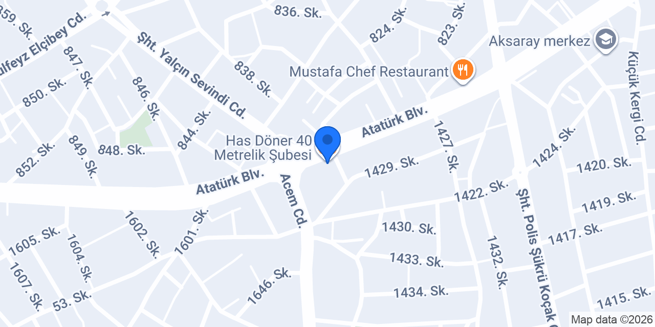 Has Döner 40 Metrelik Şubesi konumu