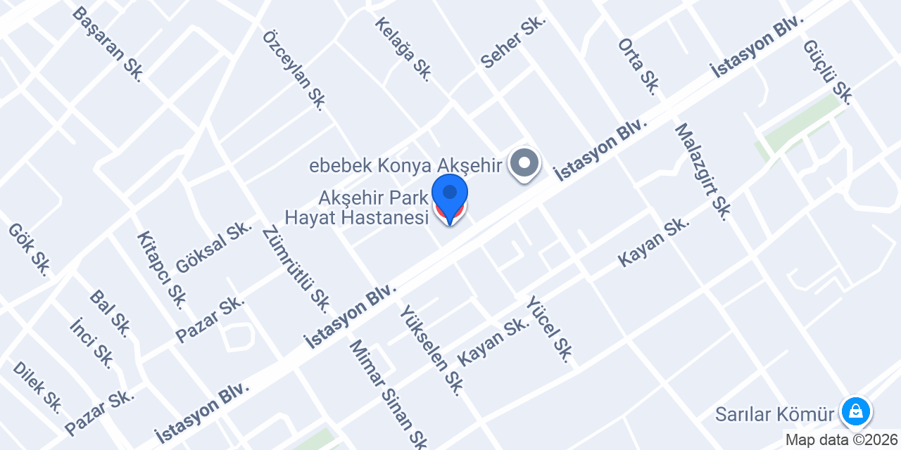 Akşehir Park Hayat Hastanesi konumu