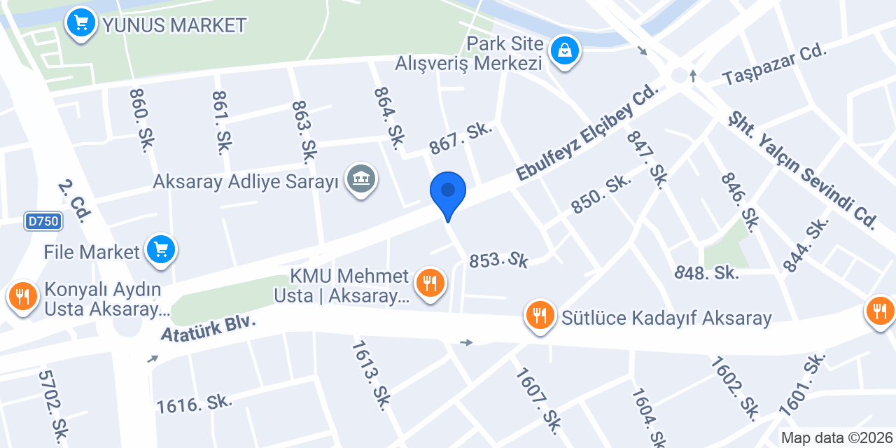 Yeşilay Aksaray Şubesi konumu