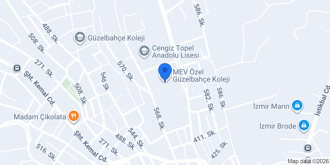 MEV Özel Güzelbahçe Koleji konumu