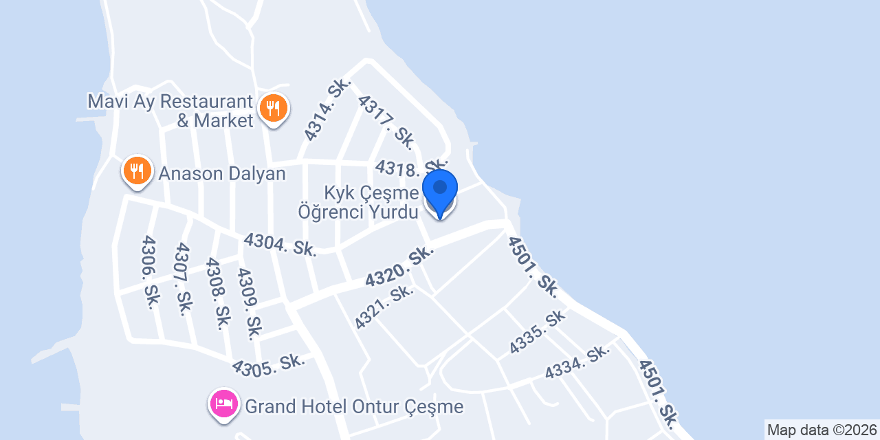 Kyk Çeşme Öğrenci Yurdu konumu