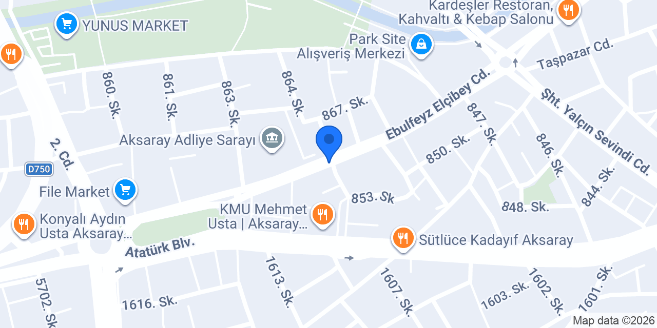 Aksaray Adliye TAKSİ 7/24 konumu