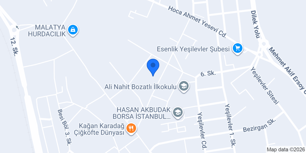 YESTAŞ Yemek Fabrikası konumu