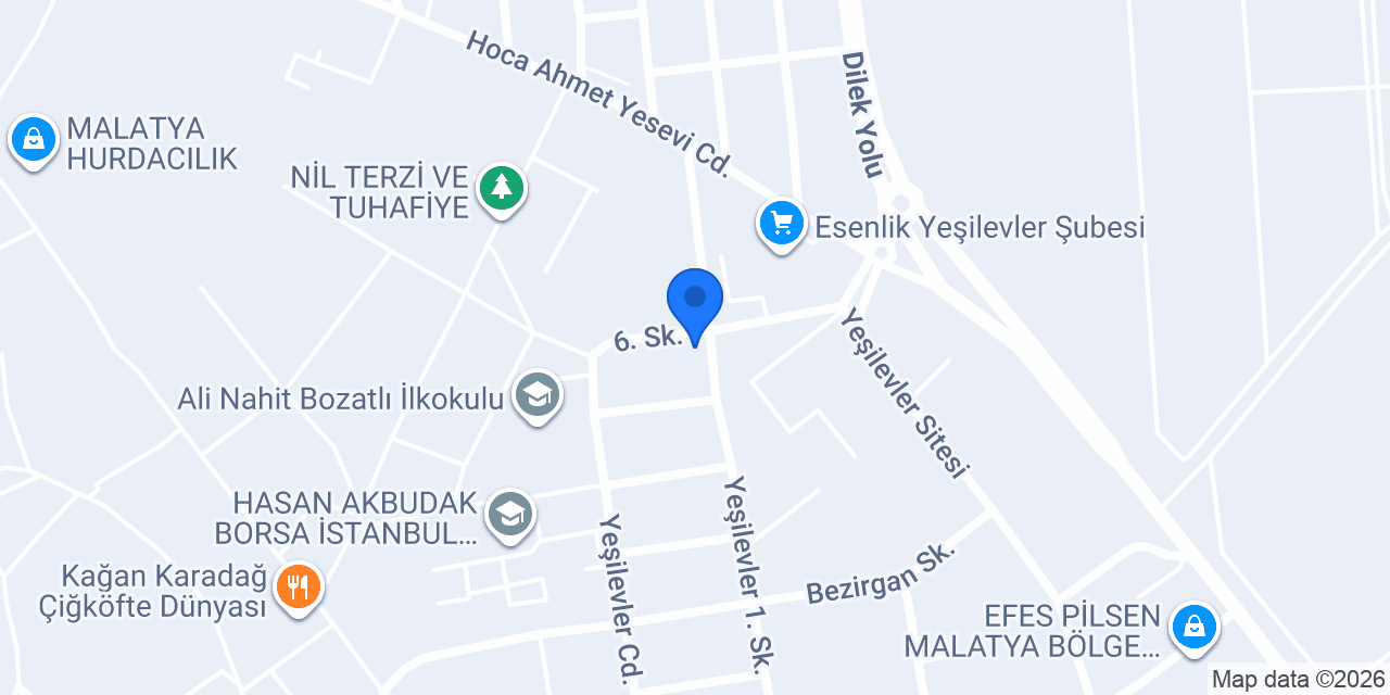 Yeşilevler Izgara konumu