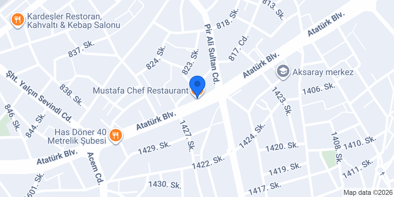 Mustafa Chef Restaurant konumu