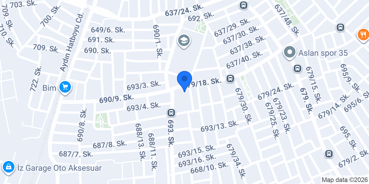 İzmir-Buca Gazi Ortaokulu konumu