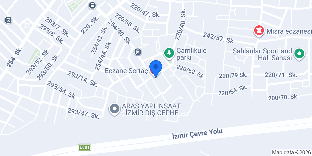 Eczane Sertaç konumu