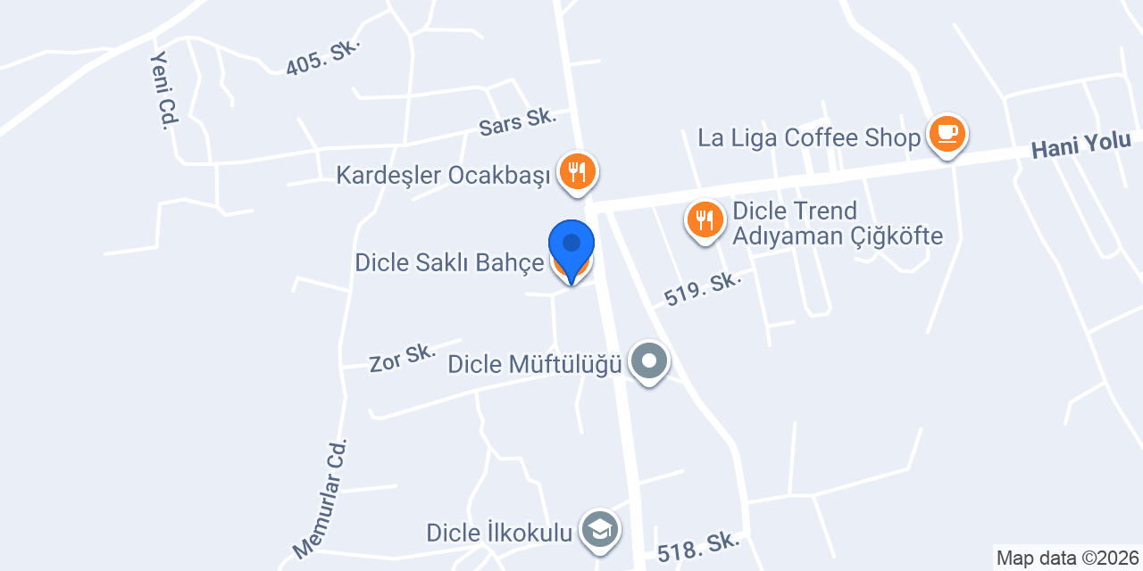 Dicle Saklı Bahçe konumu