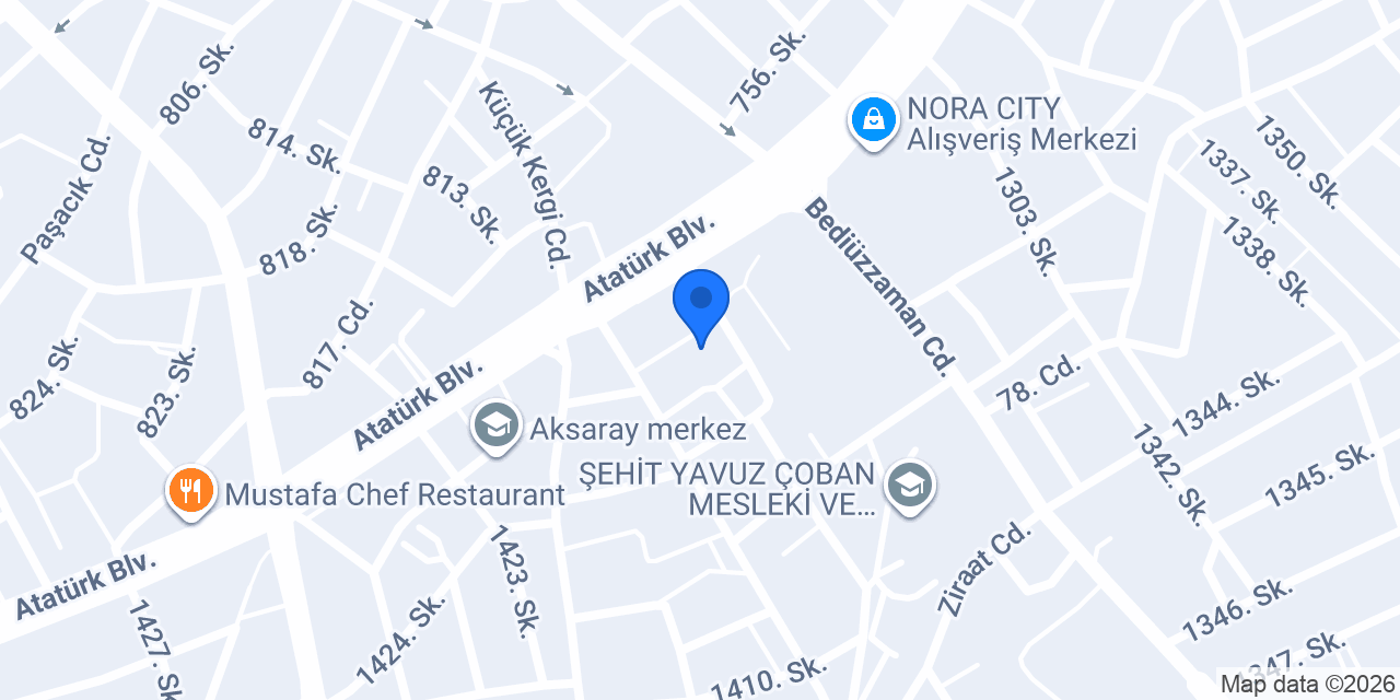 Aksaray Sürücü Kursu konumu