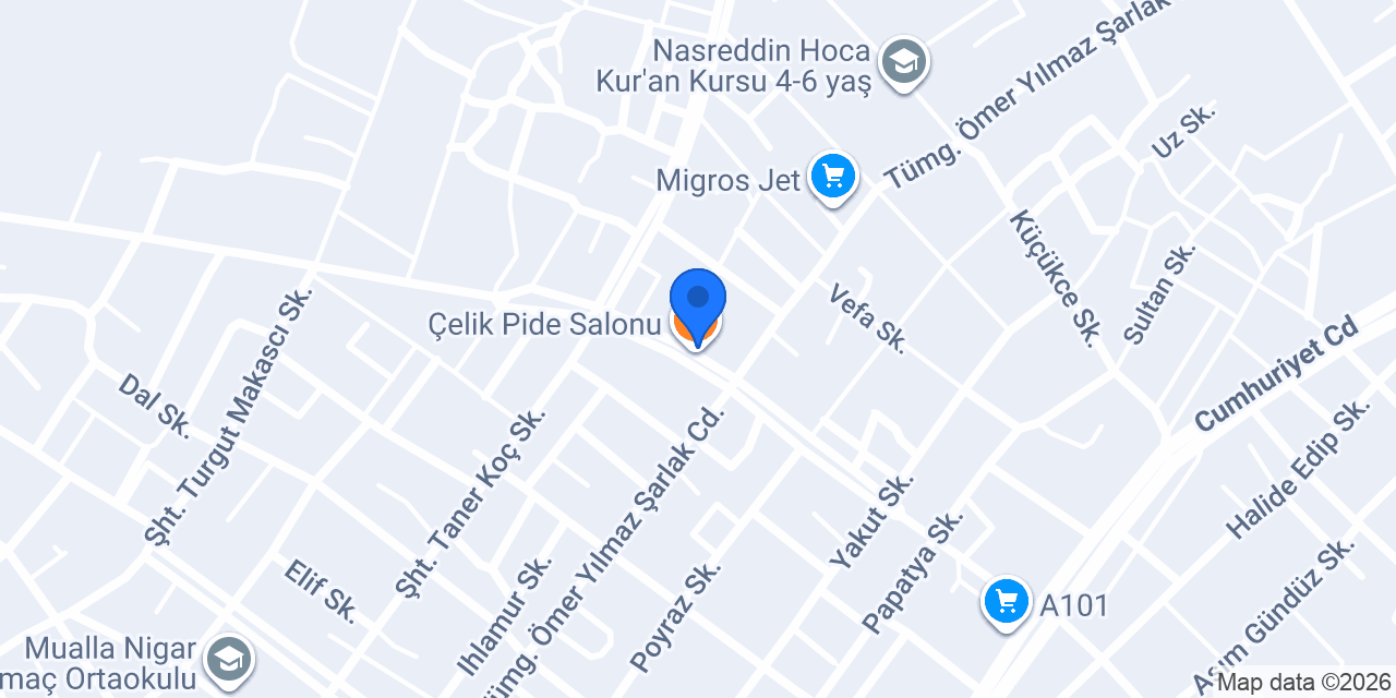 Çelik Pide Salonu konumu