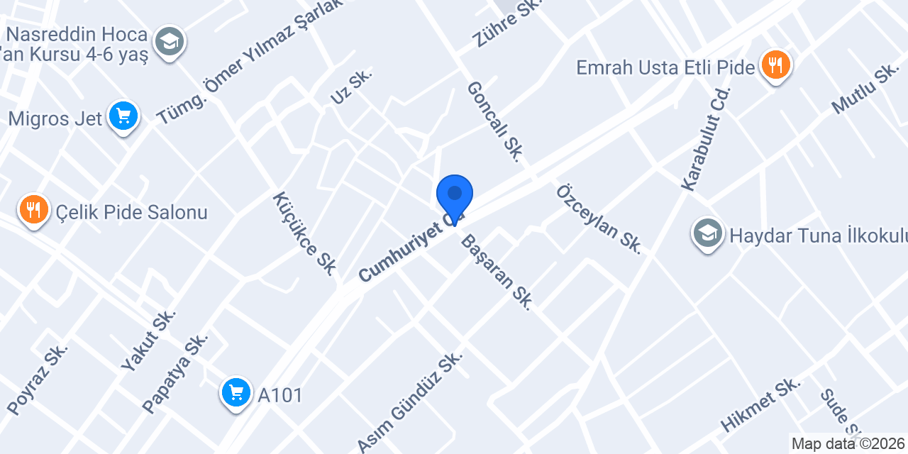 Yaren Unlu Mamülleri konumu