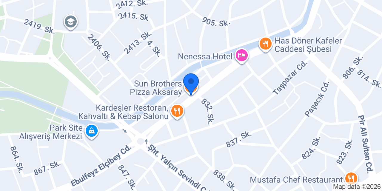Sun Brothers Pizza Aksaray konumu