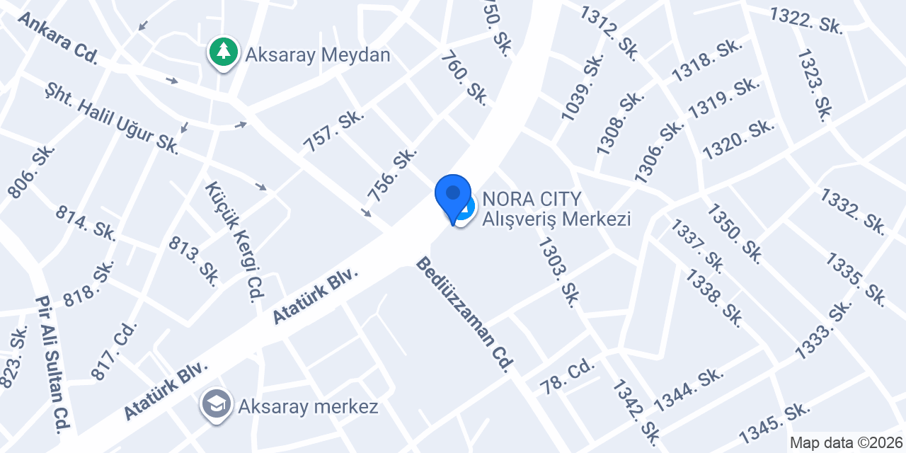 Yunus - Aksaray Nora City AVM Şubesi konumu