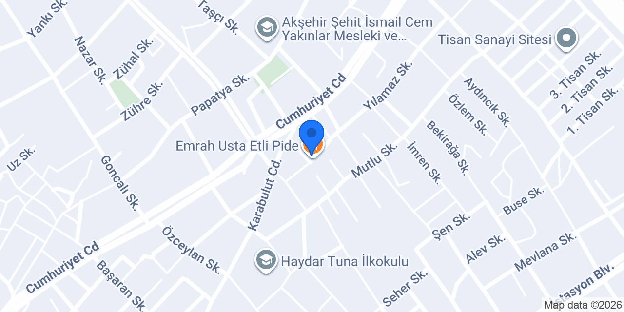 Emrah Usta Etli Pide konumu