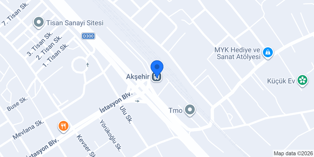 TCDD AKŞEHİR GAR ŞEFLİĞİ konumu