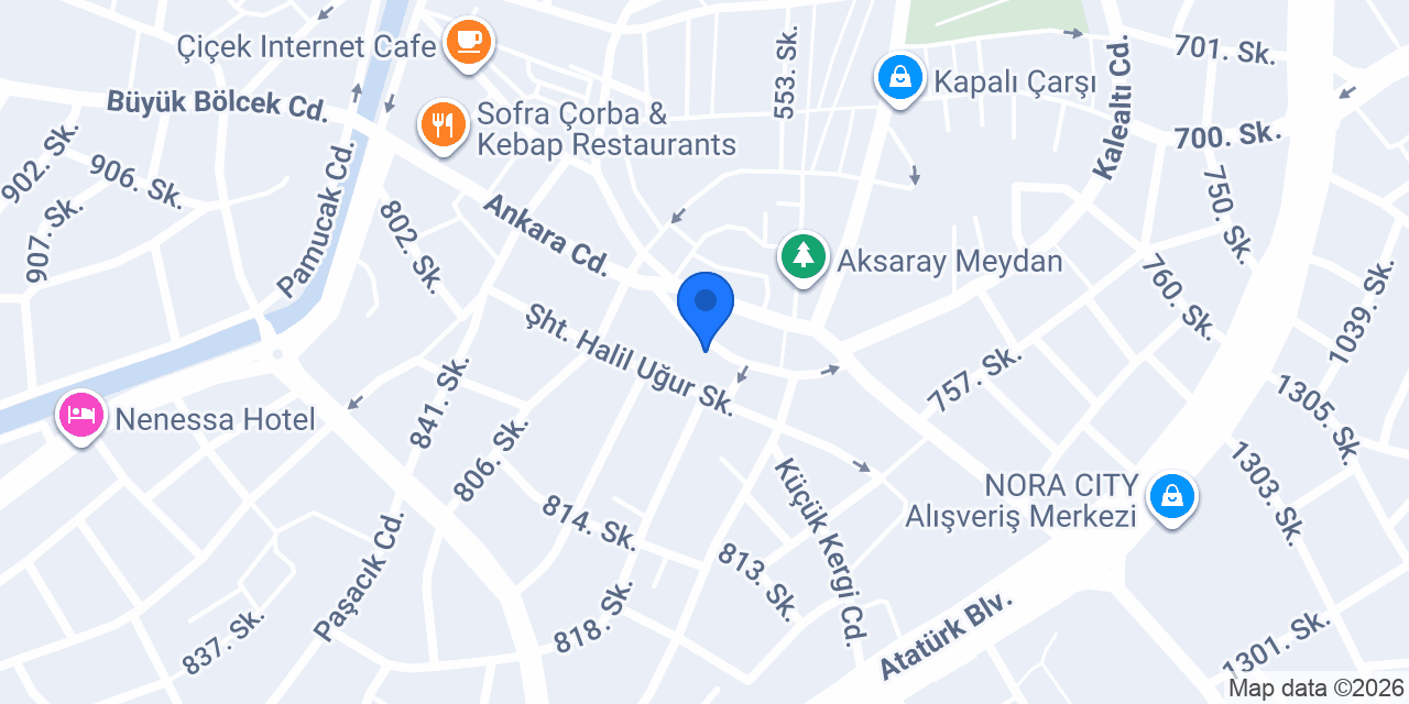Aksaray Seçkin Sürücü Kursu konumu