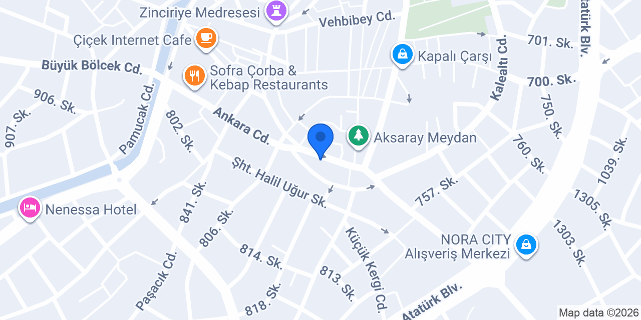 Aksaray Çetin Sİgorta konumu