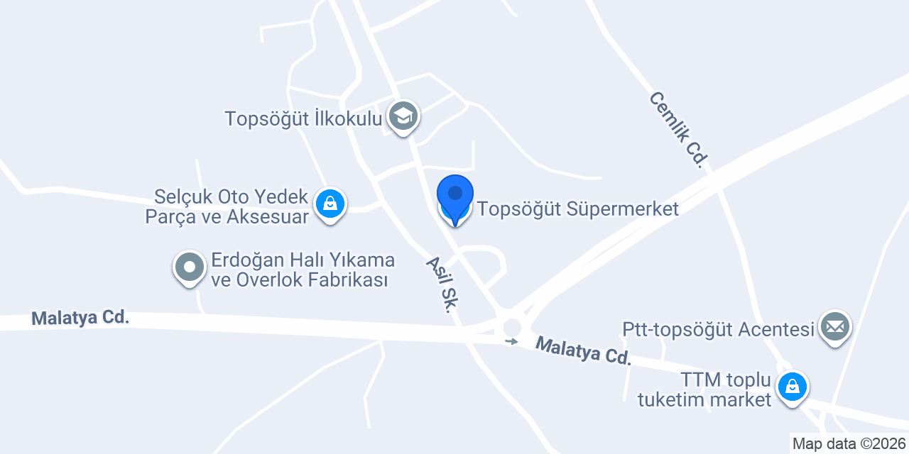 Topsöğüt Süpermerket konumu
